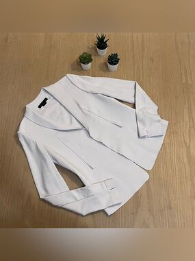 Marie Saint Pierre Open Front Stretch Off White / Light Blush Blazer Size Small